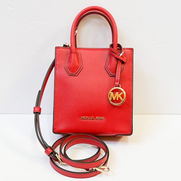 Michael Kors Mercer XS MINI Shopper Crossbody Bag Red Flame - Picture 5 of 12